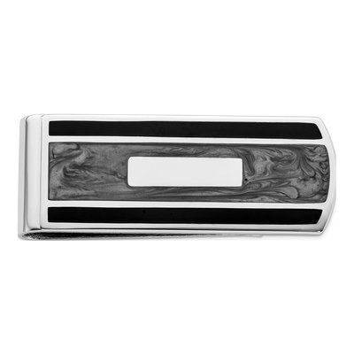 Men's Rhodium-Plated Engravable Money Clip