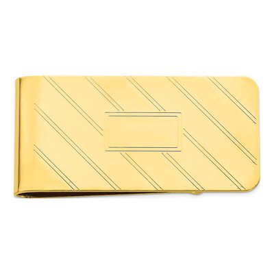 Men's Gold-Tone Engravable Money Clip