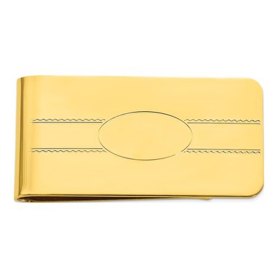 Engravable Gold-Tone Money Clip