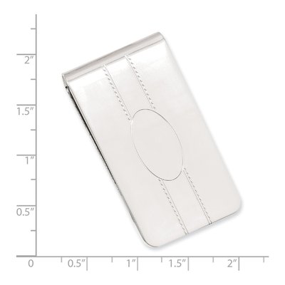 Men's Engravable Rhodium Money Clip – view 3