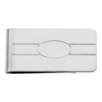 Men's Engravable Rhodium Money Clip