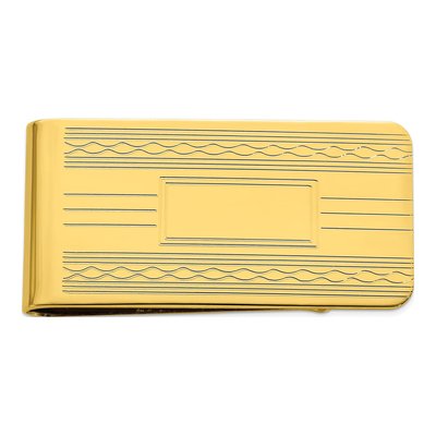 Men's Gold-Plated Patterned Money Clip