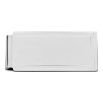 Engraved Edge Money Clip, Rhodium-Plated