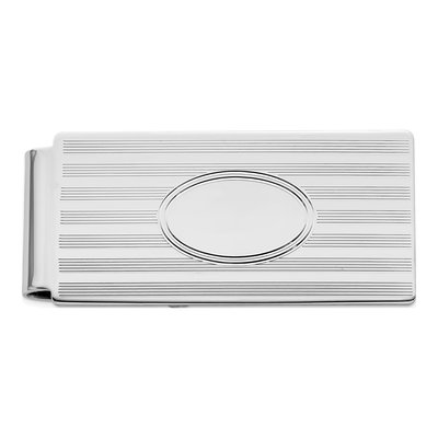 Men's Rhodium-Plated Hinged Money Clip