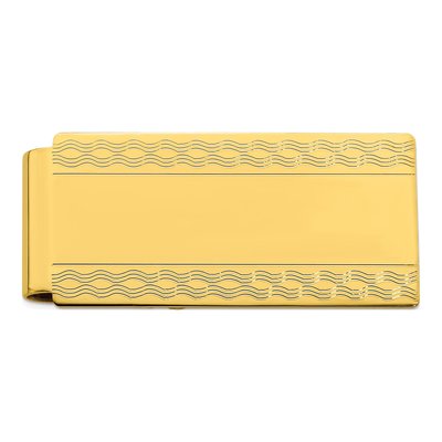 Men's Gold-Plated Patterned Money Clip