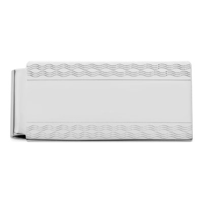 Men's Rhodium-Plated Patterned Money Clip