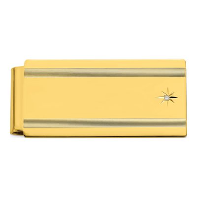 Gold-Tone Diamond Money Clip