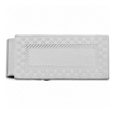 Rhodium Checkerboard Money Clip