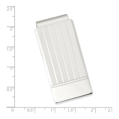 Men's Rhodium-Plated Etched Money Clip – view 3