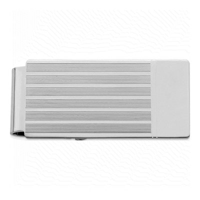 Men's Rhodium-Plated Etched Money Clip