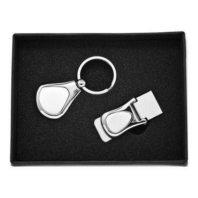 Engravable Key Ring & Money Clip Set for Men