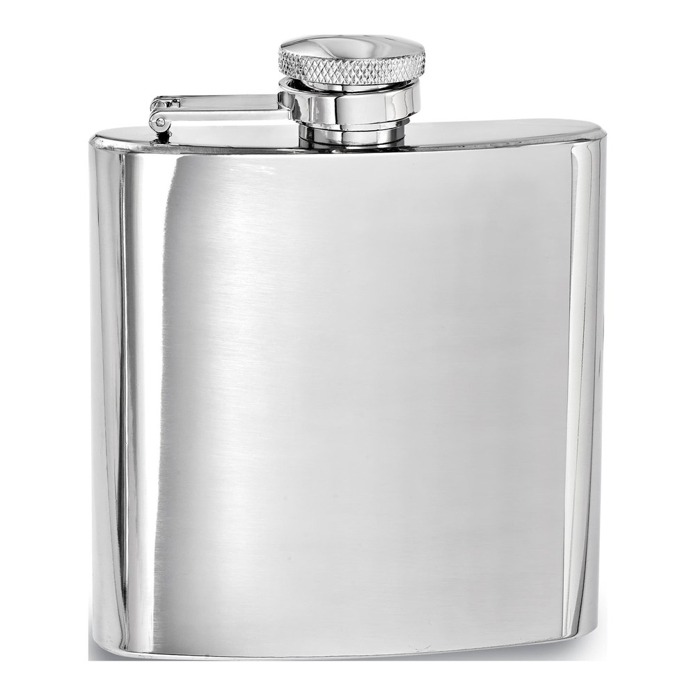 Rebel Steel Engravable 4 oz Square Flask & Funnel