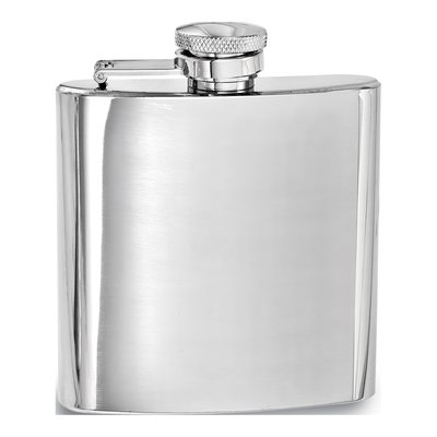 Rebel Steel Engravable 4 oz Square Flask & Funnel