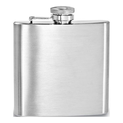 Engravable Stainless Steel Square Flask with Funnel