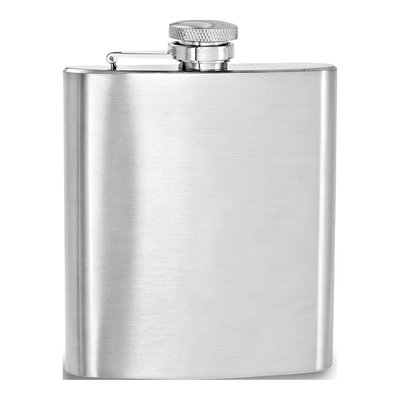 Rebel Steel Brushed Stainless 8 oz Square Flask