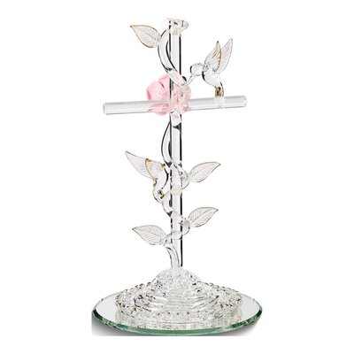 Glass Baron Handcrafted Cross With Hummingbirds Figurine – view 2