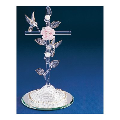 Glass Baron Handcrafted Cross With Hummingbirds Figurine – view 3