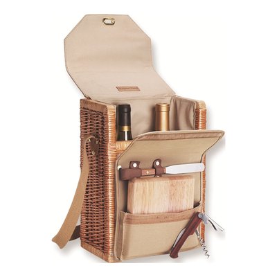 Insulated Willow Wine & Cheese Tote Set