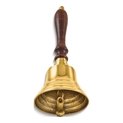 Engravable Brass Hand Bell with Wooden Handle – view 2
