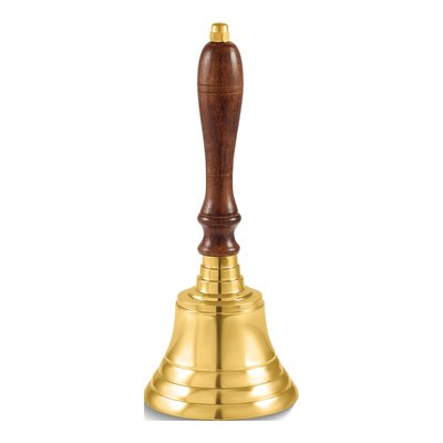 Engravable Brass Hand Bell with Wooden Handle