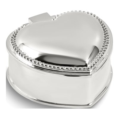 Silver-Plated Heart Jewelry Box