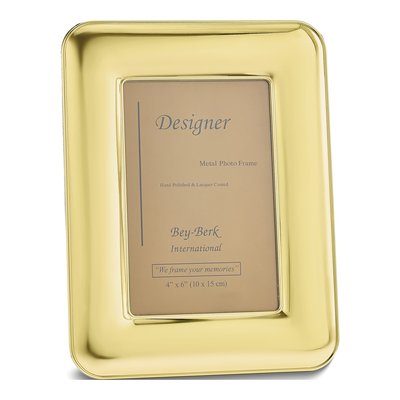 Solid Brass Gold-Tone Engravable 4x6 Photo Frame