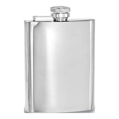 Rebel Steel Polished Stainless Steel Hip Flask & Funnel