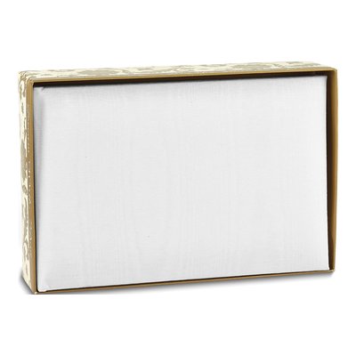 White Moire Embroidered Wedding Guest Book – view 3