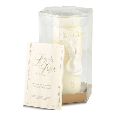 Ivory Love Knot Pillar Candle – view 2