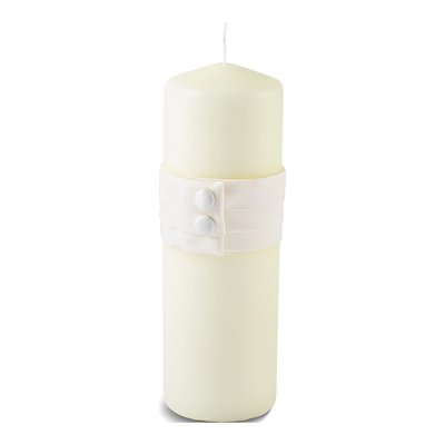 Ivory Satin Pillar Candle