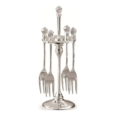 Silver-Plated Crystal Mini Cocktail Stand