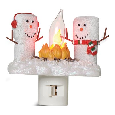 Marshmallow Snowmen Campfire Night Light Gift