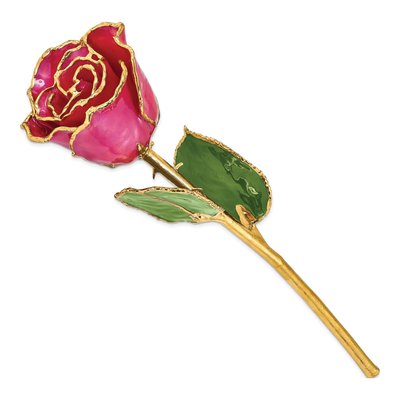 Lacquer-Dipped Real Rose with Gold Trim – view 2