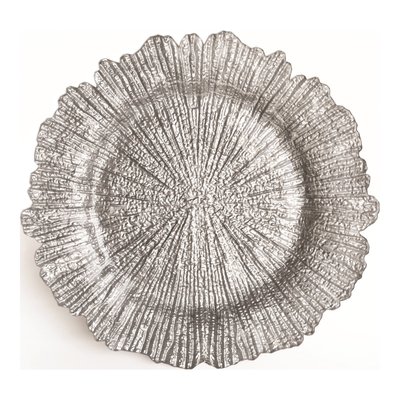 Silver Glass Reef Charger Plate