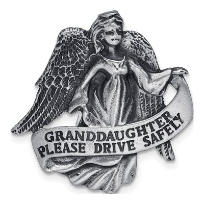 Granddaughter Guardian Angel Visor Clip - Pewter