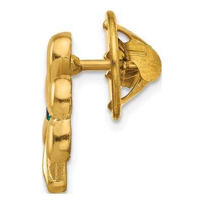 Gold-tone Shamrock Irish Blessing Lapel Pin – view 2