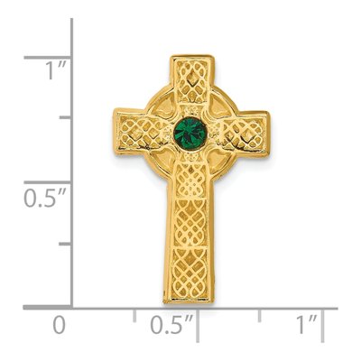 Gold-tone Celtic Cross Irish Blessing Lapel Pin – view 4