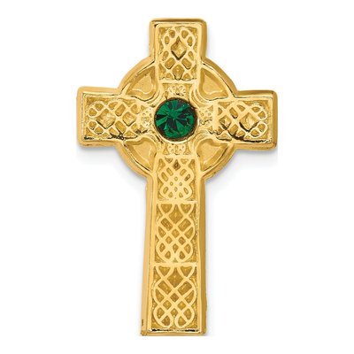 Gold-tone Celtic Cross Irish Blessing Lapel Pin