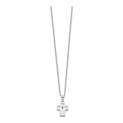 Mustard Seed Cross Necklace, 18in Silver-Plated – view 3