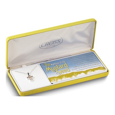 Mustard Seed Cross Necklace, 18in Silver-Plated – view 5