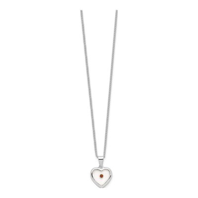 Mustard Seed Heart Necklace, 18in Silver-Plated Chain – view 3