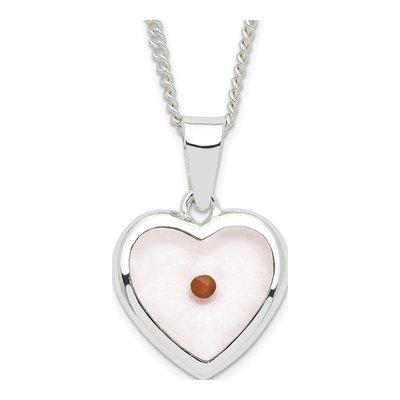 Mustard Seed Heart Necklace, 18in Silver-Plated Chain – view 4