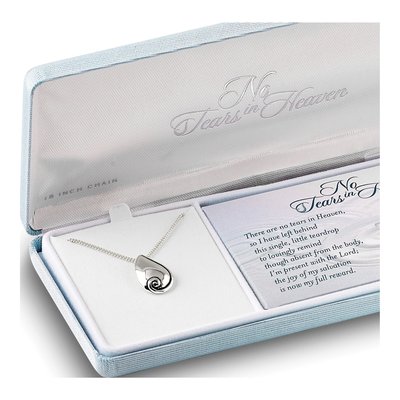 Silver-Plated No Tears In Heaven Teardrop 18 Inch Necklace With Poem – view 2