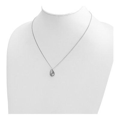 Silver-Plated No Tears In Heaven Teardrop 18 Inch Necklace With Poem – view 4