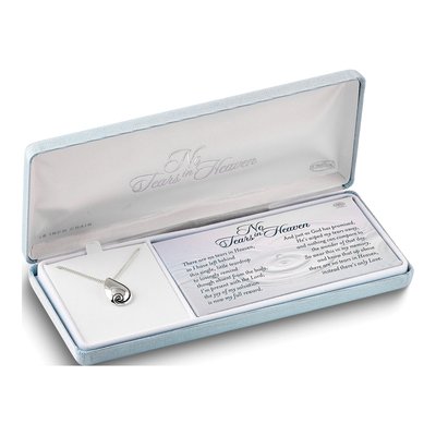 Silver-Plated No Tears In Heaven Teardrop 18 Inch Necklace With Poem – view 5