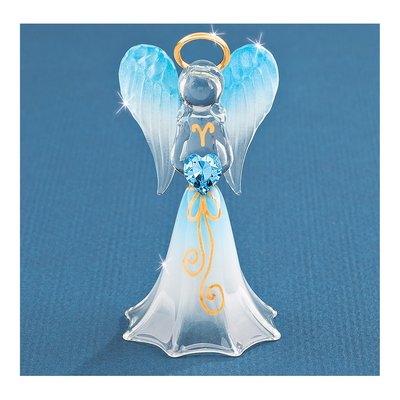 Glass Baron Blue Angel With Swarovski Crystal Heart Figurine – view 3