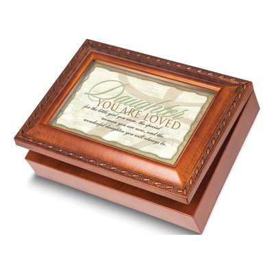 Daughter You Are Loved Wood Grain Music Box Gift