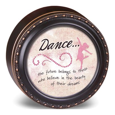 Black Resin Round Keepsake Box