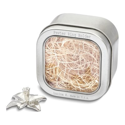 Pewter Daffodil Ring Holder – view 4