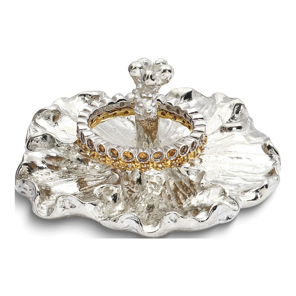 Pewter Hibiscus Ring Holder